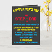 Carte Texte de beau-père Fête des pères (Fleur jaune)