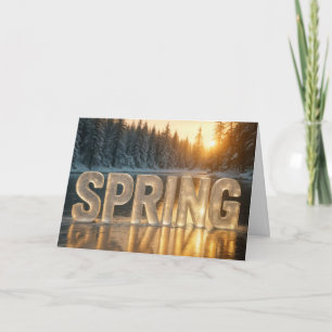 Carte Texte de glace de printemps sur un lac gelé