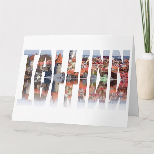 Carte Texte de Tallinn composé de vue sur la vieille vil (Devant)