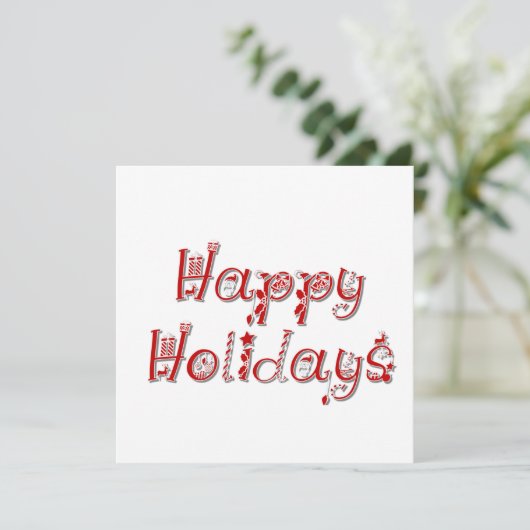 Carte Texte décoré Joyeuses Fêtes (Debout devant)