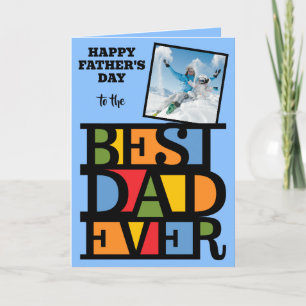 Carte Texte et photo personnalisés MEILLEUR PAPA JAMAIS