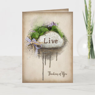 Carte Texte LIVE taillé dans la pierre