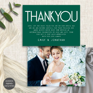 Carte Texte minimaliste Merci Mariage émérite