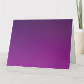 Carte Texte Monogrammé Moderne Éditable & Ombre Violet (Dos)