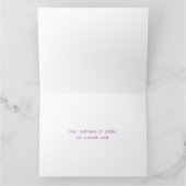 Carte Texte Monogrammé Moderne Éditable & Ombre Violet (Intérieur)