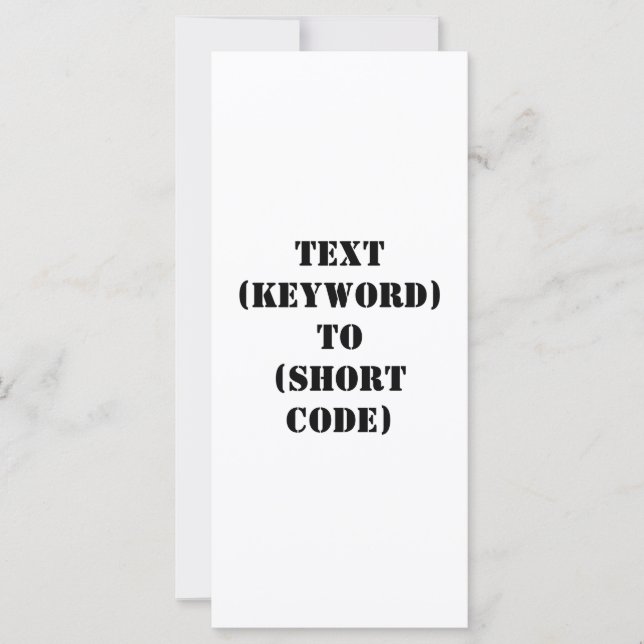 CARTE TEXTE (MOT-CLÉ) À (CODE COURT) (Devant)