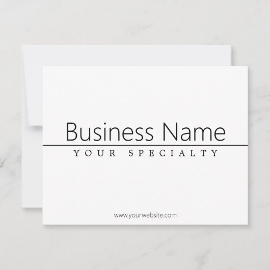 Carte Texte noir classique simple sur blanc (Devant)