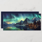 Carte Texte personnalisé Aurora Borealis (Devant / Derrière)