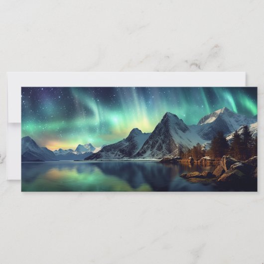Carte Texte personnalisé Aurora Borealis (Devant)