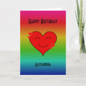 Carte Texte personnalisé d'anniversaire Rainbow (Devant)