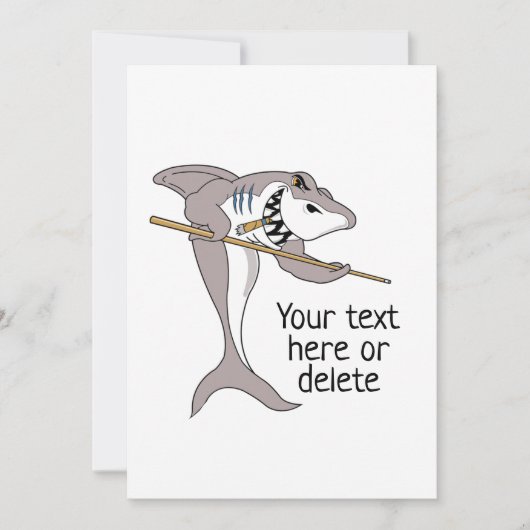 Carte Texte personnalisé du requin du pool (Devant)