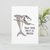 Carte Texte personnalisé du requin du pool (Debout devant)