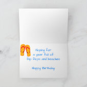 Carte Texte personnalisé Flip Flops & Beaches Fun (Intérieur)