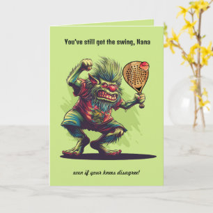 Carte Texte personnalisé, padel Trollin' the Court Nana