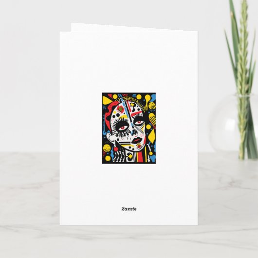 Carte Texte personnalisé 💀 Pop Art Calavera (Dos)