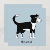 Carte texte personnalisée Collie Sheepdog à la fro (Devant / Derrière)