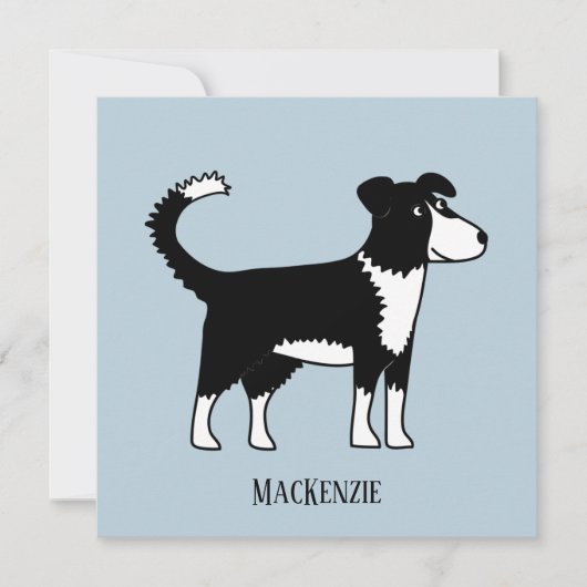 Carte texte personnalisée Collie Sheepdog à la fro (Devant)