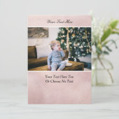 Carte Texte / Photo Rose Gold Faux Rose Metallic (Debout devant)