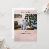 Carte Texte / Photo Rose Gold Faux Rose Metallic (Devant/Arrière en situation)