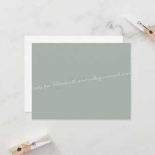 Carte Texte Sage/White Script uniquement Mariage Enregis