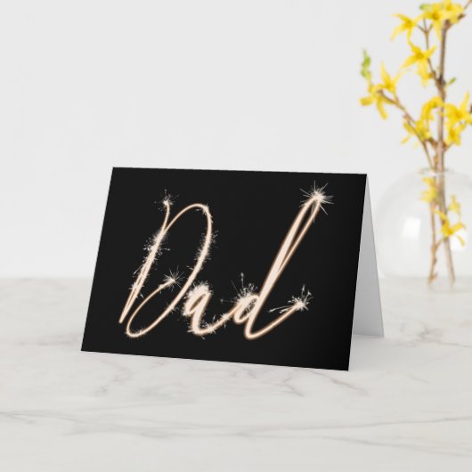Carte Texte Sparkler pour papa (Fleur jaune)