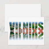 Carte Texte Vilnius avec réflexion (Devant / Derrière)