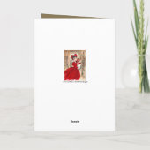 Carte texte vintage rétro Christmas lady dd (Dos)