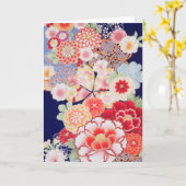 Carte Textile japonais de KIMONO, fleur (Fleur jaune)