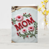 Carte textile tressée Maman (Fleur jaune)