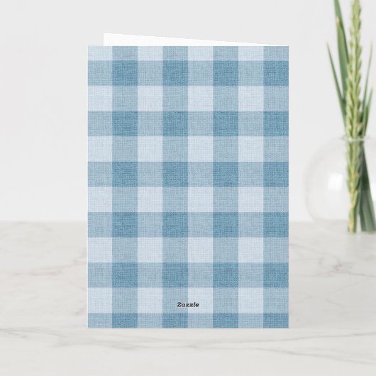 Carte Texture de lin à carreaux de Buffalo gingham bleu (Dos)