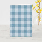 Carte Texture de lin à carreaux de Buffalo gingham bleu  (Fleur jaune)