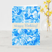 Carte Texture d'eau bleue (Fleur jaune)