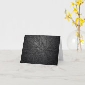 Carte texture en cuir noir Note Card (Fleur jaune)