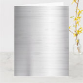 Carte Texture métallique argentée (Fleur jaune)