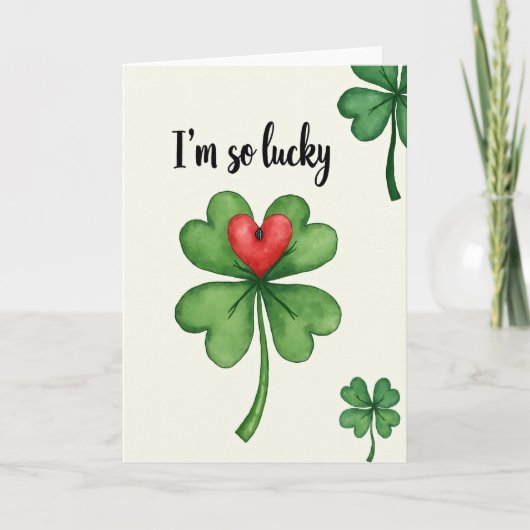 Carte Texture Pailletée Amour Chanceux (Devant)