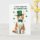 Carte Texture Pailletée Chat Chanceux (Fleur jaune)