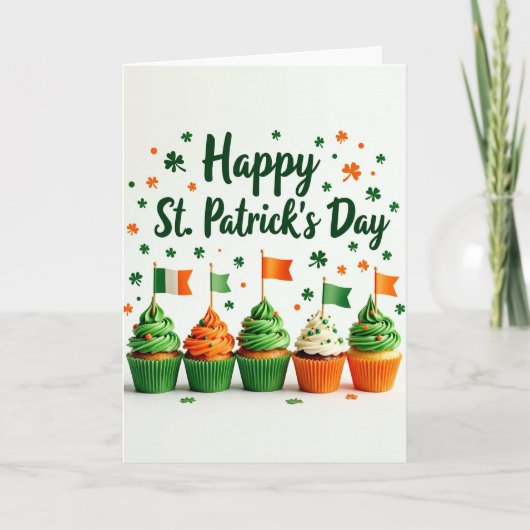 Carte texture pailletée de gâteau St Patrick (Devant)