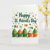 Carte texture pailletée de gâteau St Patrick (Fleur jaune)