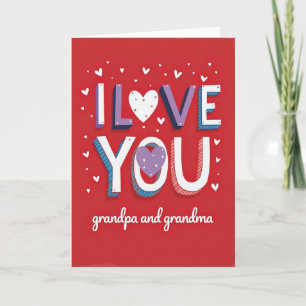 Carte texture pailletée 'Je t'aime'