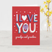 Carte texture pailletée 'Je t'aime' (Fleur jaune)