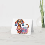 Carte Texturé Pastel peint Dachshund Télécharger (Devant)