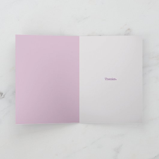 Carte texturé rose pour ami merci (Intérieur)