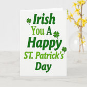 Carte texture scintillante pour la Saint-Patrick (Fleur jaune)