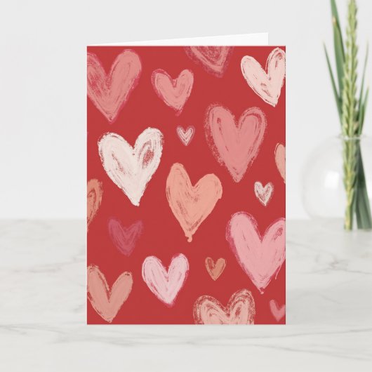 Carte Texturée Cœurs Amour (Devant)