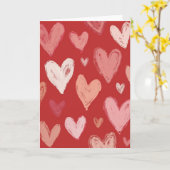 Carte Texturée Cœurs Amour (Fleur jaune)