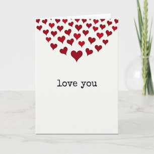 Carte texturée Love You Heart Cascade
