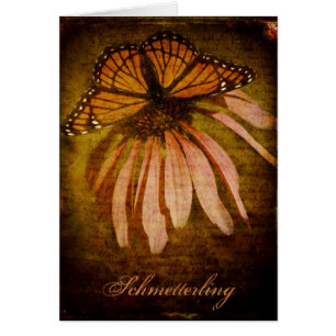 Carte texturisée de "Schmetterling" de papillon