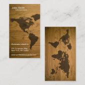 Carte texturisée du monde de fibre de bois (Devant / Derrière)