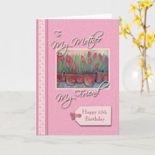 Carte __th Anniversaire - Ma mère, Ami (Fleur jaune)