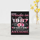 Carte &# th Birthday Made In 1987 &#  Years Of Being A (Fleur jaune)